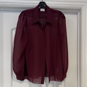 Wilfred Deep Red Sheer Blouse
